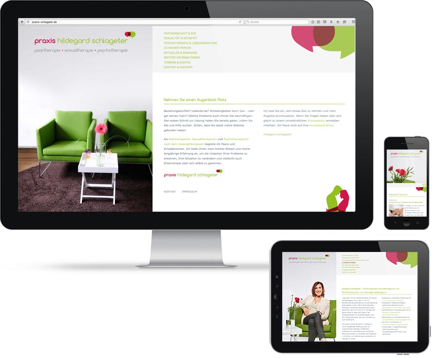 Praxis Hildegard Schlageter responsive Webseite