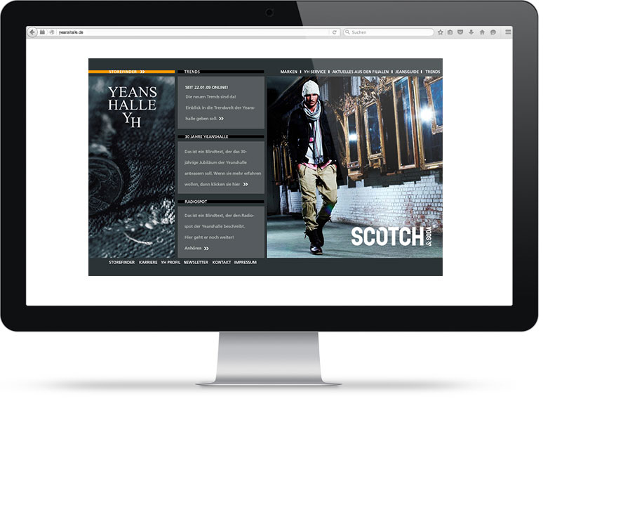 Yeans Halle Webseite